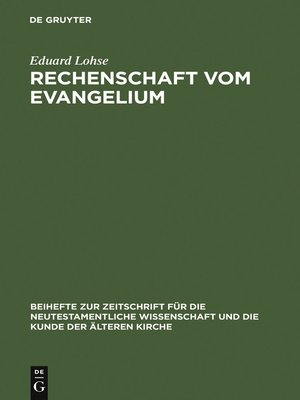 cover image of Rechenschaft vom Evangelium